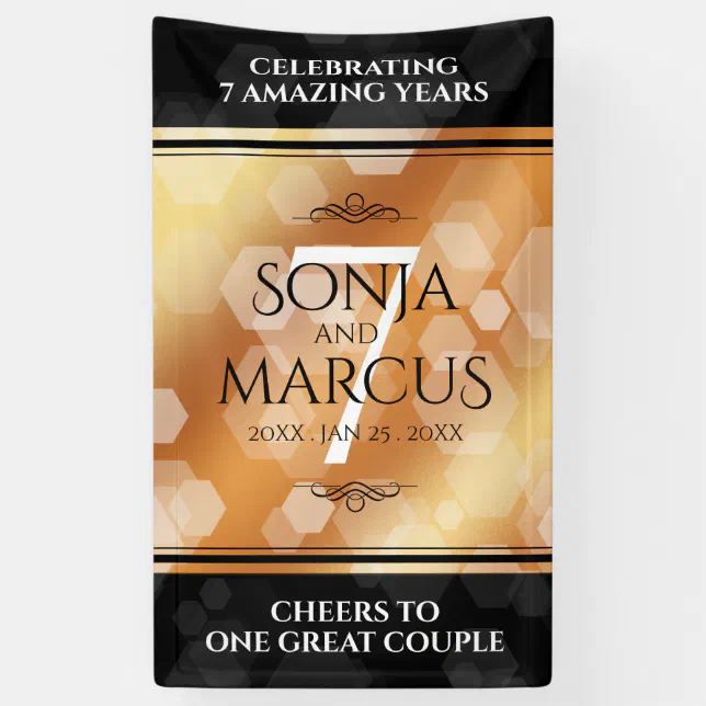 Elegant 7th Copper Wedding Anniversary Celebration Banner