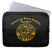 Bison at Sunset in Mountain Landscape Laptop Sleeve