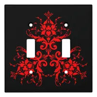 Romantic, Elegant Vintage Damask Red Goth Light Switch Cover