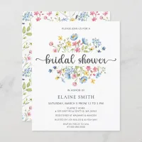 Budget Wildflowers Floral Bridal Shower Invitation