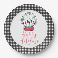 Magical Snow Globe Christmas Party Paper Plates