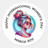 Happy International Women's Day | March 8th Classic Round Sticker