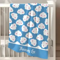 Cute Happy Clouds Rainy Day Parade Collection Baby Blanket