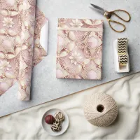 Pink Gold Christmas Pattern#3 ID1009 Wrapping Paper