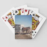 Waiting Amish Horse and Buggy Poker Cards