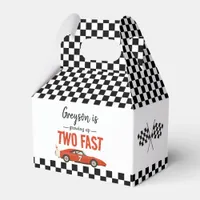 Two Fast Race Car Boy 2nd Birthday Party Favor Boxes