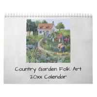 Country Garden Folk Art Flowers Vegetables Calendar