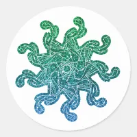 Green & Blue Glitter Mandala Stickers