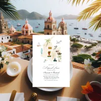 Cartagena Colombia Destination Wedding Rehearsal Invitation