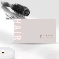 Elegant Beige Hair Stylist Business Card