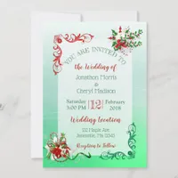 Winter Snowflake Christmas Wedding Invitations