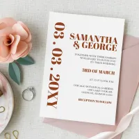 Budget Terracotta Modern Wedding Invitation