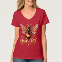 Majestic Queen Bee Illustration Featuring a Crown  T-Shirt