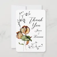 Rustic Boho Linear Vintage Minimalism Thank You Card