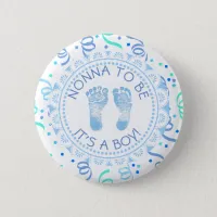 Nonna to be Blue &  White Baby Shower Button