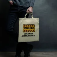 Funny Warning Sign with Customizable Typography Tote Bag