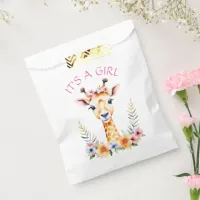 Baby Giraffe Floral, It's a Girl  | Baby Shower Favor Bag