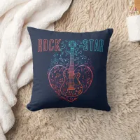 Guitar Heart Throw Pillow