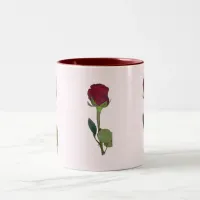 Red Rose Two-Tone Coffee Mug