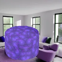 Purple planets, modern fractal pattern pouf