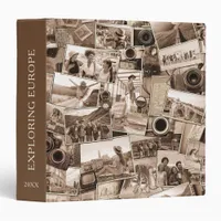 Vintage Photography Collage Sepia ID1066 3 Ring Binder