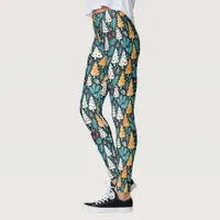 Cute Merry Christmas Trees Festive Leggings