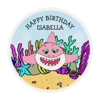 Baby Shark Girl's Birthday Cupcake Edible Frosting Rounds