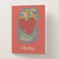 Heart the Beat Doodles Music Lovers Name Red Pocket Folder