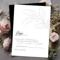 Classic Black And White Elegant Wedding RSVP Card