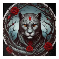 A striking illustration of a panther acrylic print