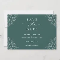 Elegant Emerald Green Wedding Save The Date