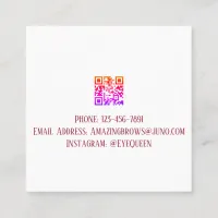 Luxury Watercolor Eyelash & Brow Beauty, Red Square Business Card