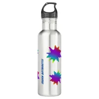 Splash of neon color stainless steel water bottle