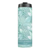 Coastal Christmas Foliage Berries Pattern#7 ID1009 Thermal Tumbler