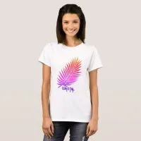 Coastal Color Splash Palm Leaf    T-Shirt