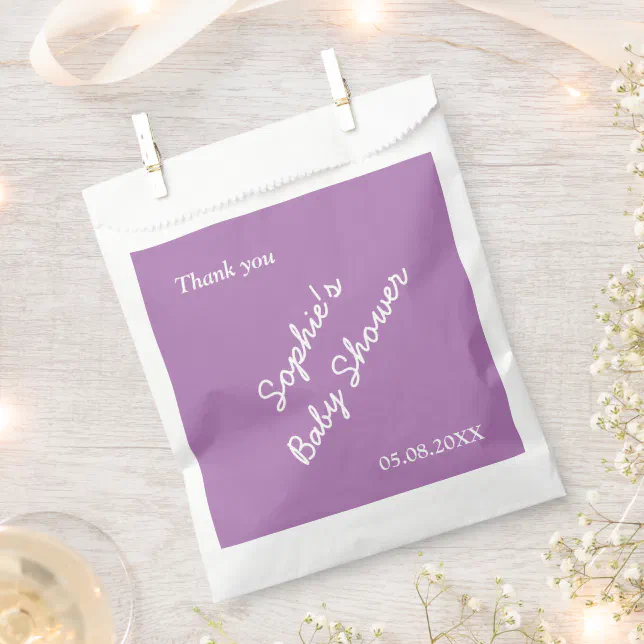 Baby Shower Minimalist Soft Purple Favor Bags