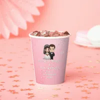 Pink Wedding Invitations with Diamond Sparkles Paper Cups