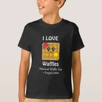 I Love Waffles Funny Holidays Kids T-Shirt