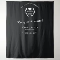 Custom Elegant Black Graduation Party Backdrop