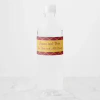 Goldenrod and Burgundy Diamonds Romantic Sentiment Water Bottle Label