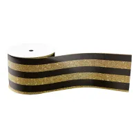 Trendy Glamorous Chic Luxury Faux Glitter Striped Grosgrain Ribbon