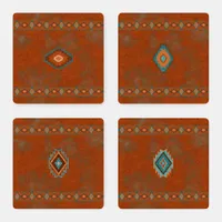 Southwest Canyons Diamond Geometric Pattern Coaster Set