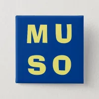 Muso Musician Modern Music Themed Blue Yellow Button