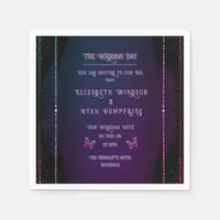 Elegant Mauve and Gold Wedding Invitations  Napkins