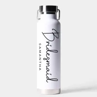 Handwritten Signature Personalized Bridesmaid Water Bottle