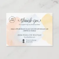 *~* Logo QR  . Abstract Thank You Pastel Branding  Enclosure Card