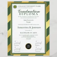 Green School College University Graduation Diploma