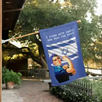 I Stand with Israel & Pray for Peace Vintage Rosie House Flag