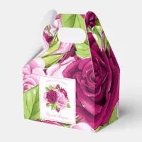 Burgundy and Pink Roses Favor Boxes