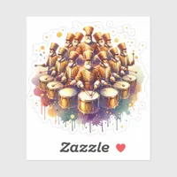 Twelve Drummers Drumming Twelve Days of Christmas Sticker